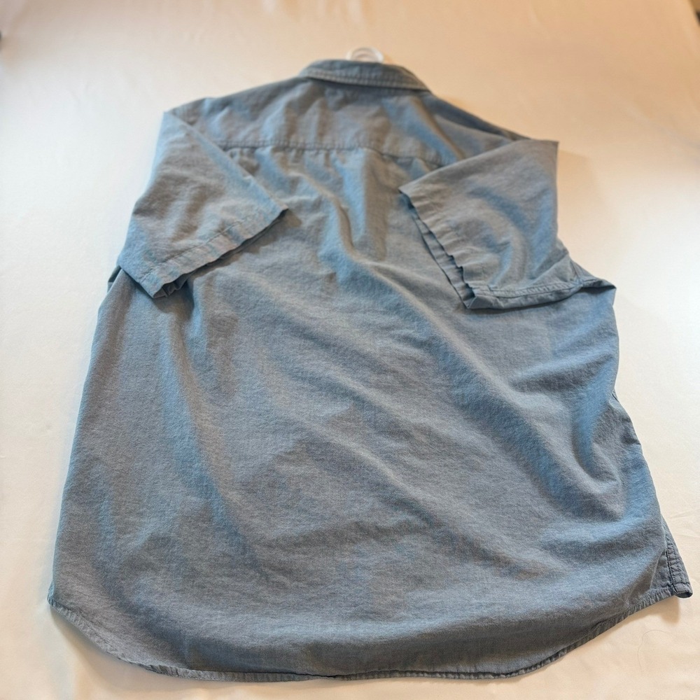 Carhartt Mens XL Relaxed Fit Short Sleeve Button Down Shirt Blue Cotton S200 CBL - Picture 3 of 8